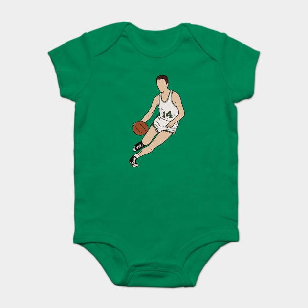 Bob Cousy Dribbling Baby Bodysuit by rattraptees